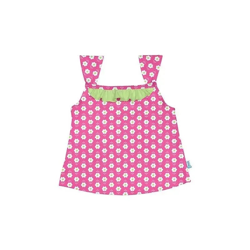 Iplay – Classic Ruffle Swimsuit Top, Hot Pink Daisy