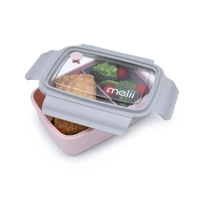 Melii – Bento Box with Removable Compartments, 1250ml, Pink Purple Grey