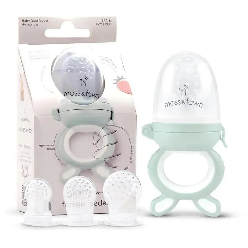 Moss & Fawn – Forage Feeder, Soothing Silicone Frozen Baby Food Teething Toy, Fern