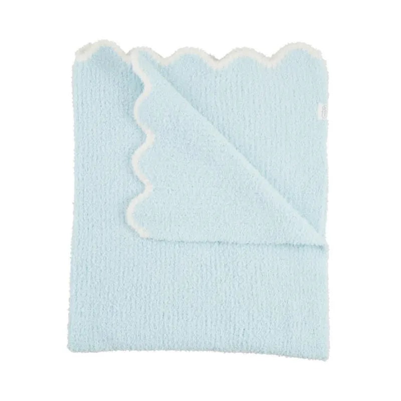 Mud Pie – Baby Boy Blue Scallop Chenille Blanket