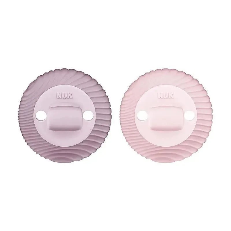 NUK – For Nature 2Pk Girl Silicone Soother 2-in-1, 0/12M
