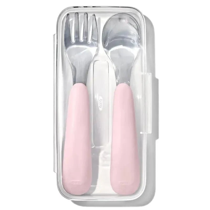 OXO – Tot On-The-Go Fork and Spoon Set, Blossom