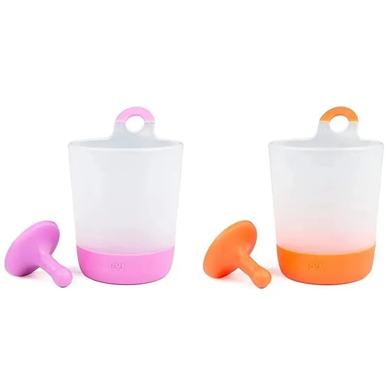 Puj – 2Pack Play + Rinse Cups, Lilac and Tangerine