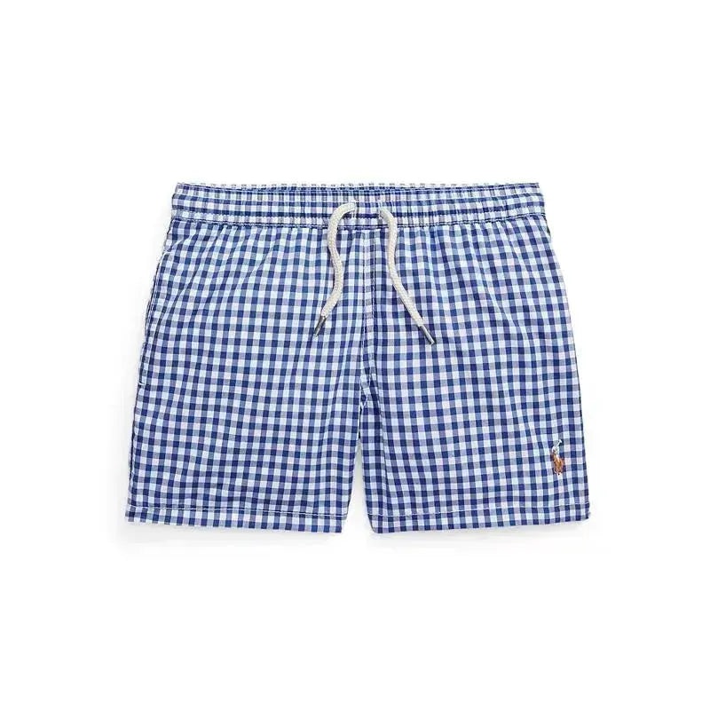 Ralph Lauren Baby – Boys Traveler Gingham Swim Trunks