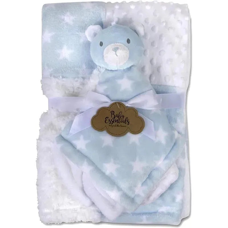A.D. Sutton – Baby Essentials Blankets With Secutiry Blanket, Bear Blue