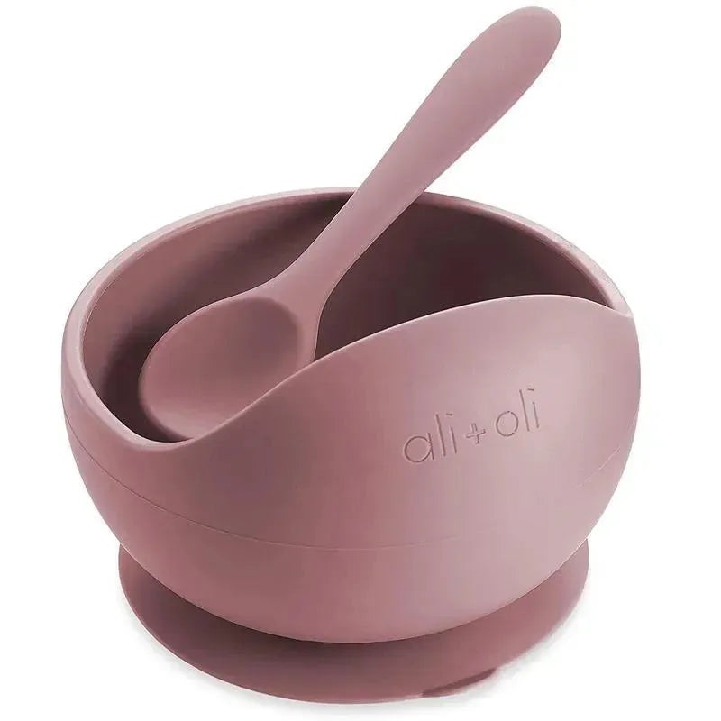 Ali + Oli Suction Bowl & Spoon (Mauve)