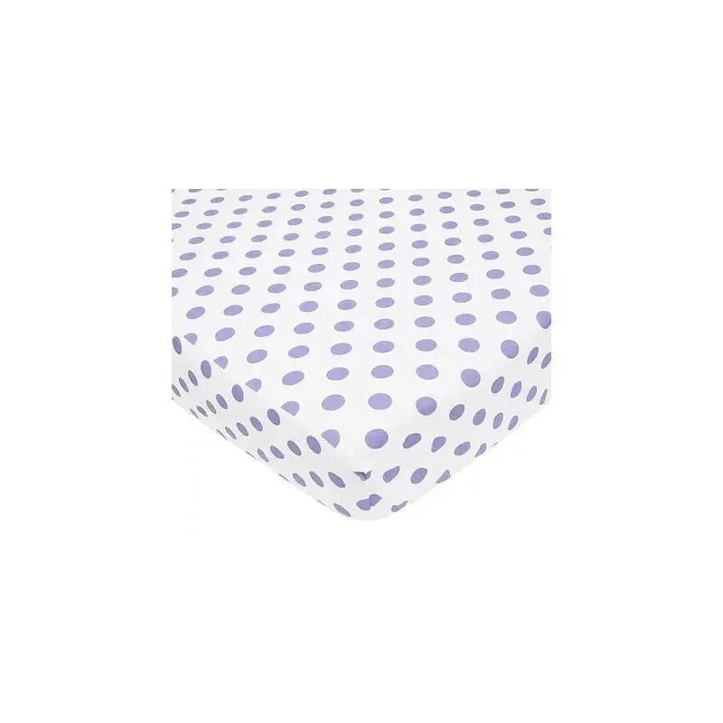 American Baby Cotton Percale Fitted Crib Sheet, Lavender Dots
