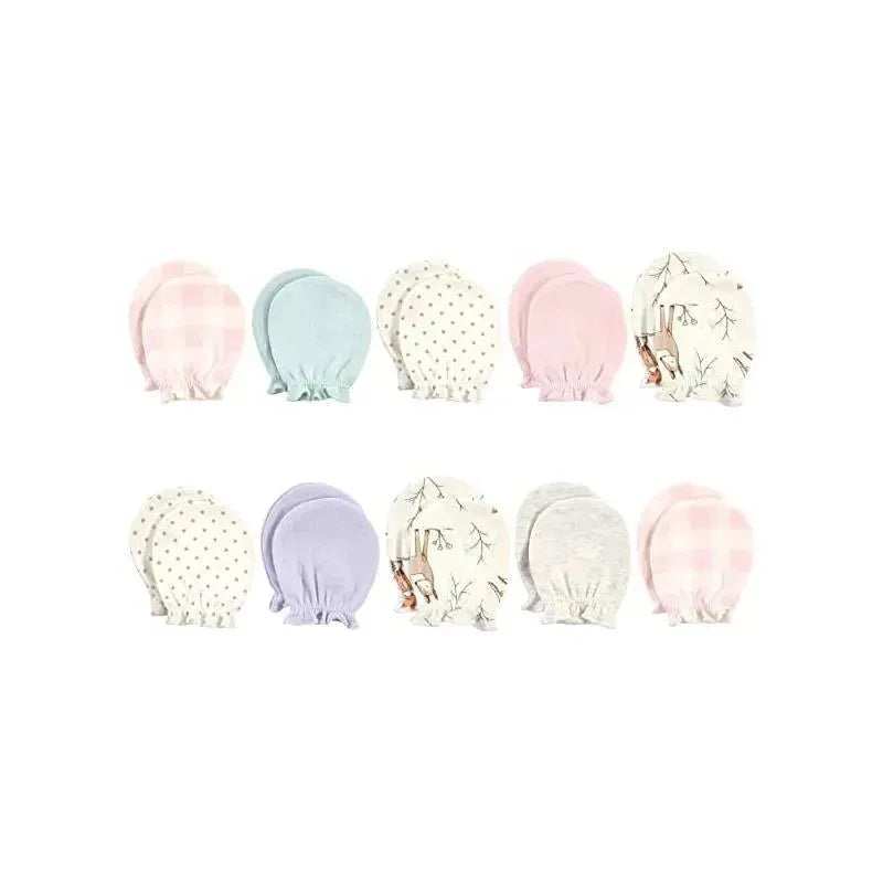 Hudson Baby – 10Pk Enchanted Forest Baby Cotton Scratch Mittens