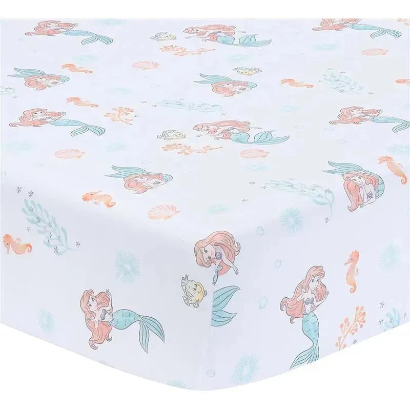 Lambs & Ivy – Bedtime Originals Disney Baby The Little Mermaid White Fitted Crib Sheet, Ariel
