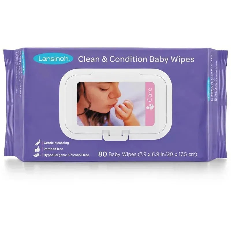 Lansinoh – Clean & Condition Baby Wipes 80Ct