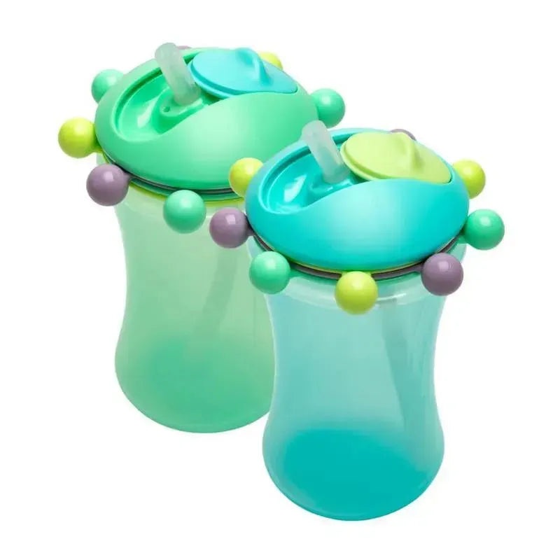 Melii – 2Pk Abacus Straw Sippy Cup, Blue/Mint