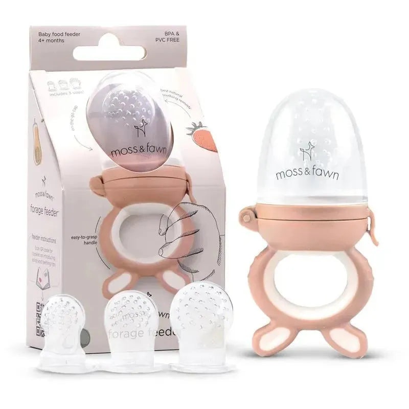 Moss & Fawn – Forage Feeder, Soothing Silicone Frozen Baby Food Teething Toy, Bloom