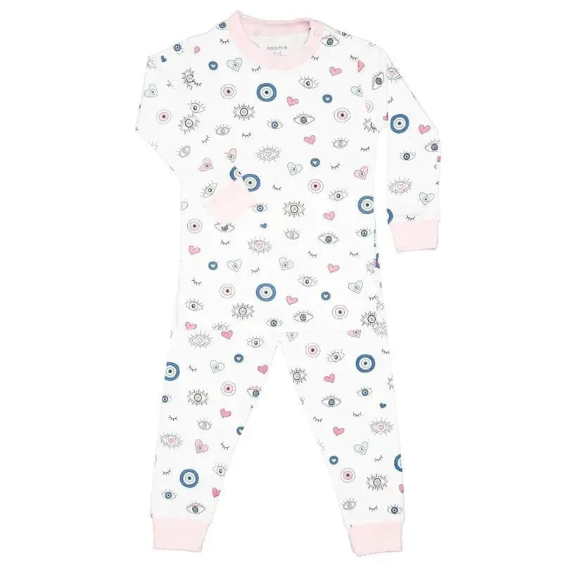 Noomie – Baby Girl Evil Eye Long Sleeve Pajama Set, Pink