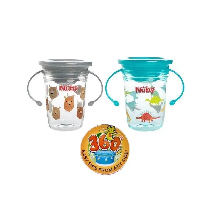 Nuby No Spill Tritan Ice Bear/Dinosaur Printed Wonder Cup, 1PK