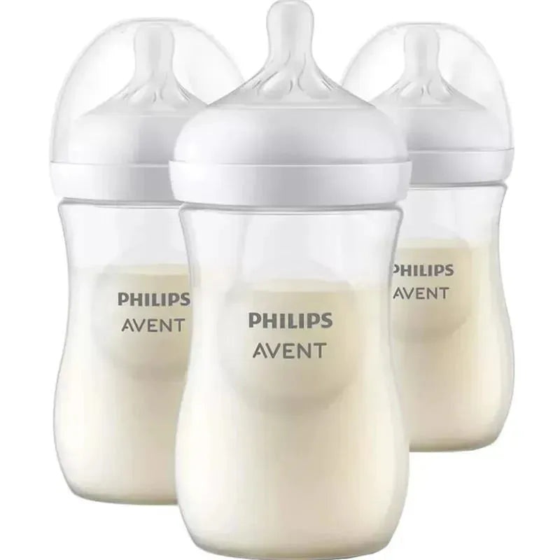 Avent – 3Pk Natural Baby Bottle With Natural Response Nipple, Clear, 9Oz