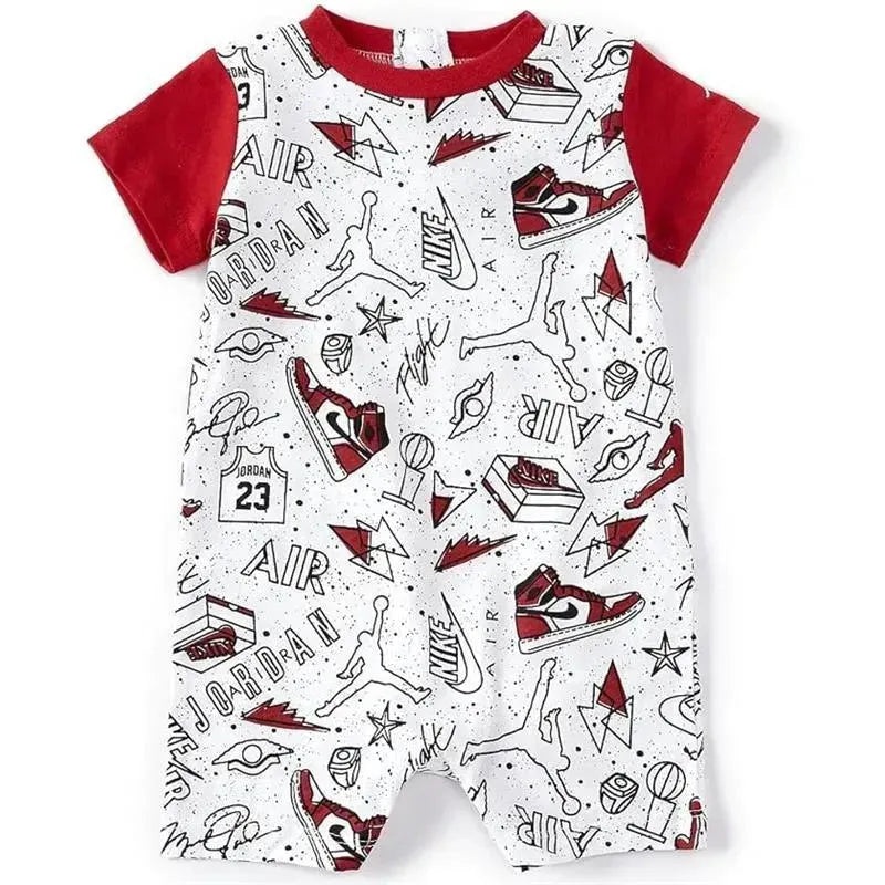 Jordan Baby – Fun Flight Romper, White And Red