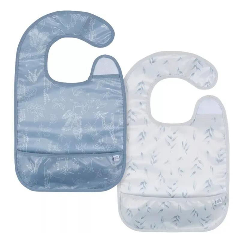 Just Born – 2Pk Wipeable Bib Baby Boy Blue