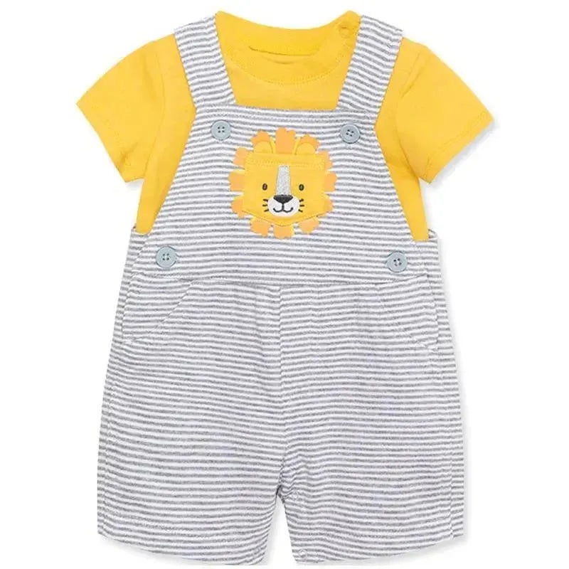Little Me – Baby Boy Lion Soft Cotton Knit Overall Set