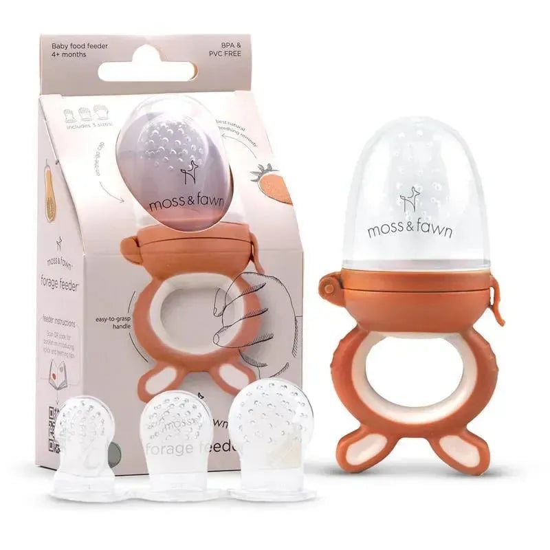 Moss & Fawn – Forage Feeder, Soothing Silicone Frozen Baby Food Teething Toy, Terracotta