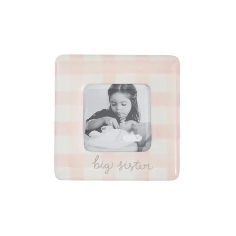 Mud Pie – Baby Girl Gingham Big Sis Frame