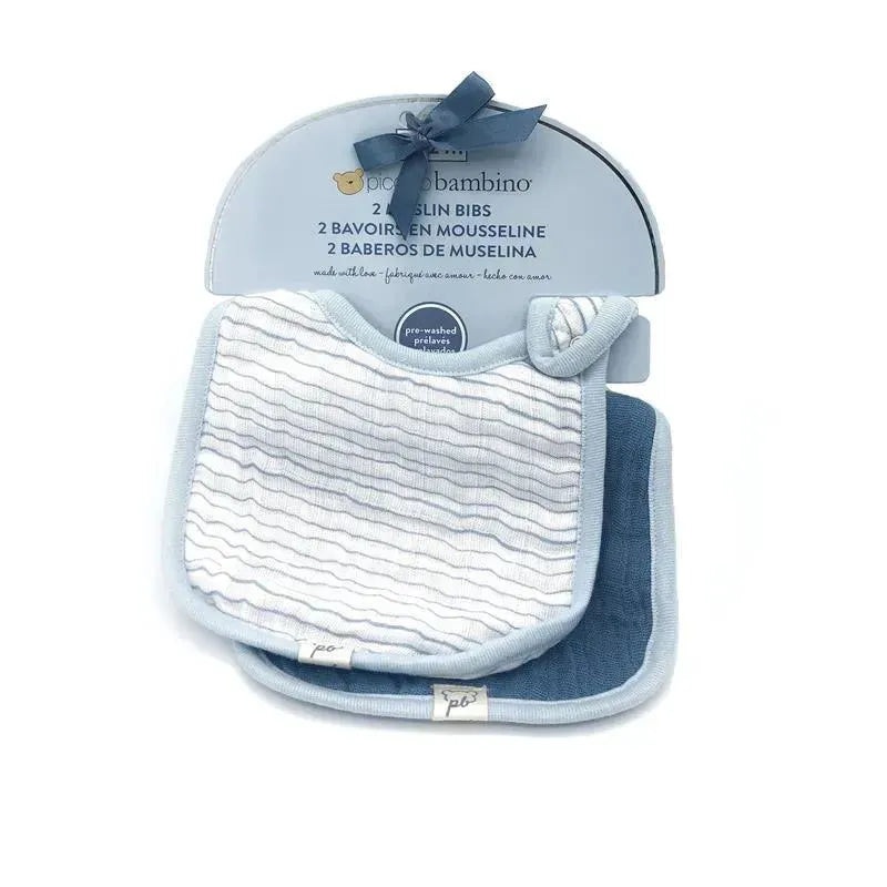 Piccolo Bambino – 2 Muslin Bibs, Blue