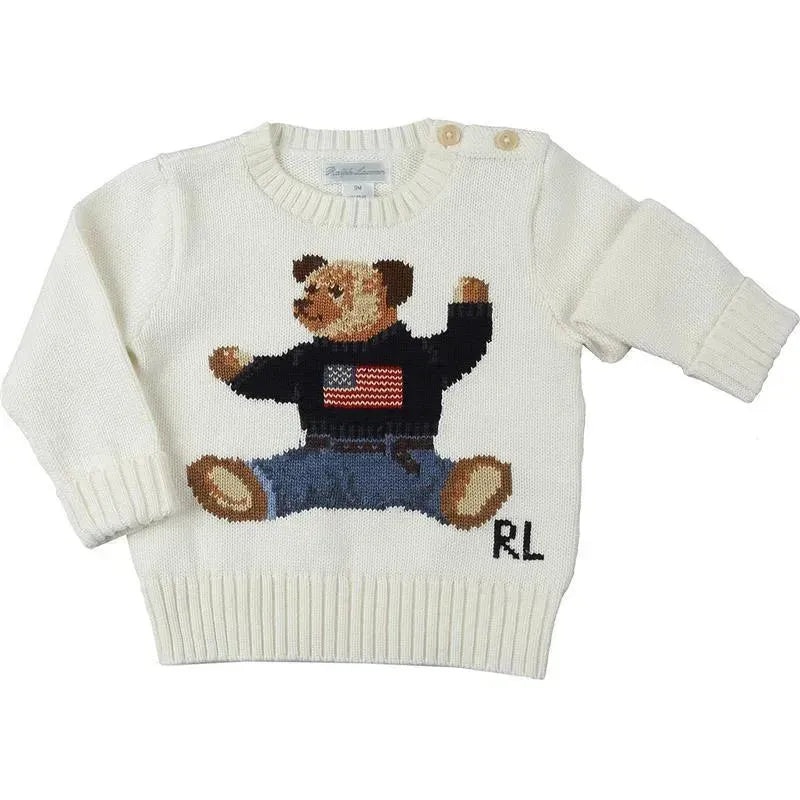 Polo Ralph Lauren Baby – Long-Sleeve Flag Bear Sweater, Nevis
