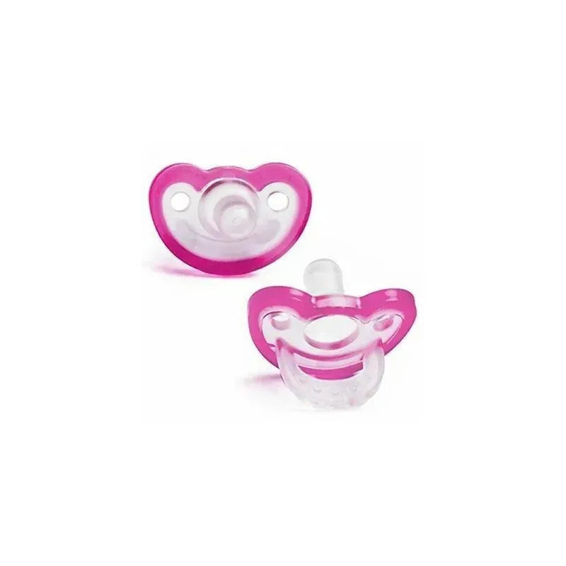 Razbaby Jollypop Baby Pacifier Plus +3M, Pink – 2-Pack