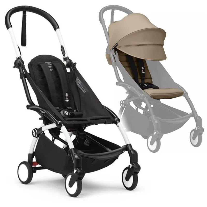 Stokke – Yoyo Stroller Bundle, Black And White & Toffee 6+ Color Pack