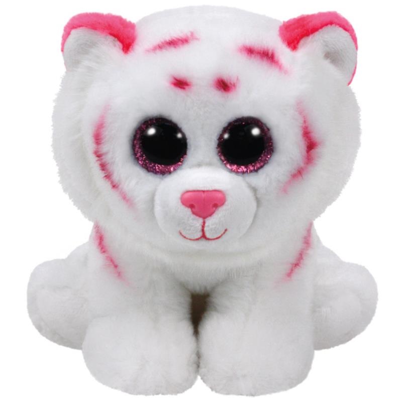 Ty – Tabor the Tiger, Pink/White, Medium | Tiger Stuffed Animals