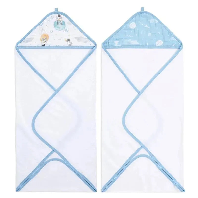 Aden+Anais – 2Pk Hooded Baby Bath Towel, Space Explorers