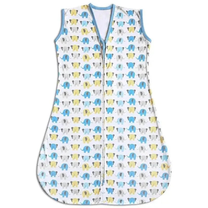 BreathableBaby – Sack Wearable Blanket, Blue Mist with Elephant Applique, Small