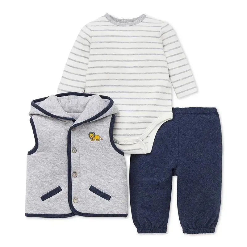 Little Me Jaunty Jungle Vest Set – Navy