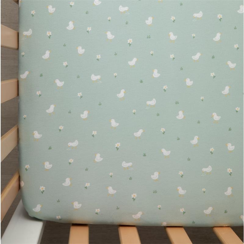 Living Textiles – Cotton Jersey Fitted Sheet Little Geese