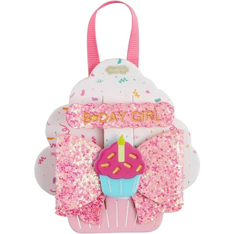 Mud Pie – Baby Girl Cupcake Birthday Hair Clips
