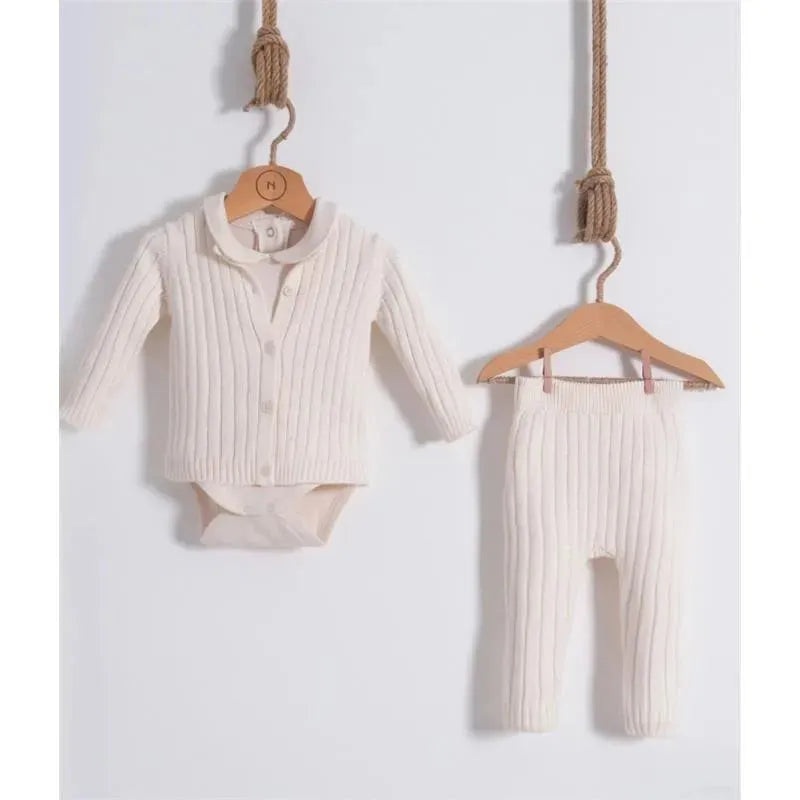 Nipperland – Knitted Outfit Cream/White Contemporary