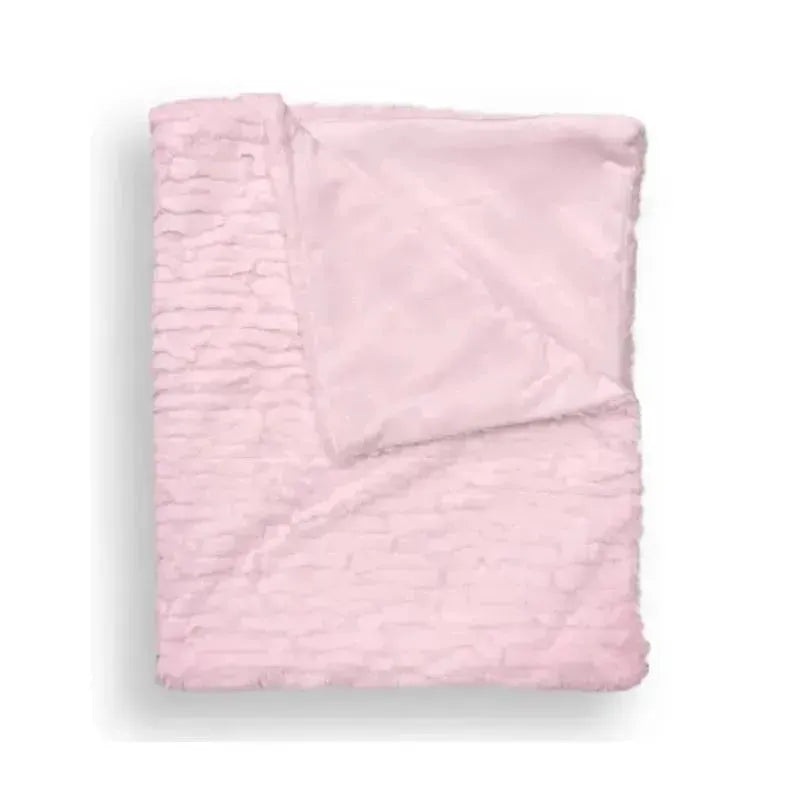 Piccolo Bambino – Textured Faux Fur Stroller Blanket On Wooden Hanger Pink
