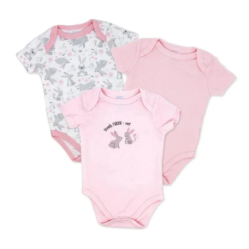 Rose Textiles – Girl’s 3 Pack Bodysuit Set, Bunnies