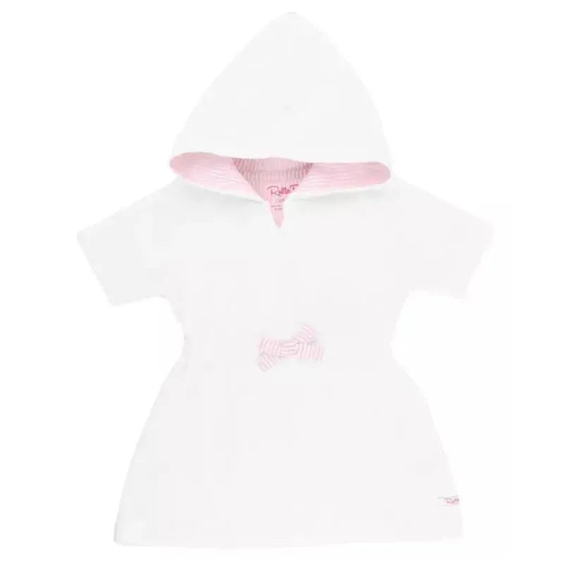 RuffleButts – White/Pink Seersucker Terry Cover-Up