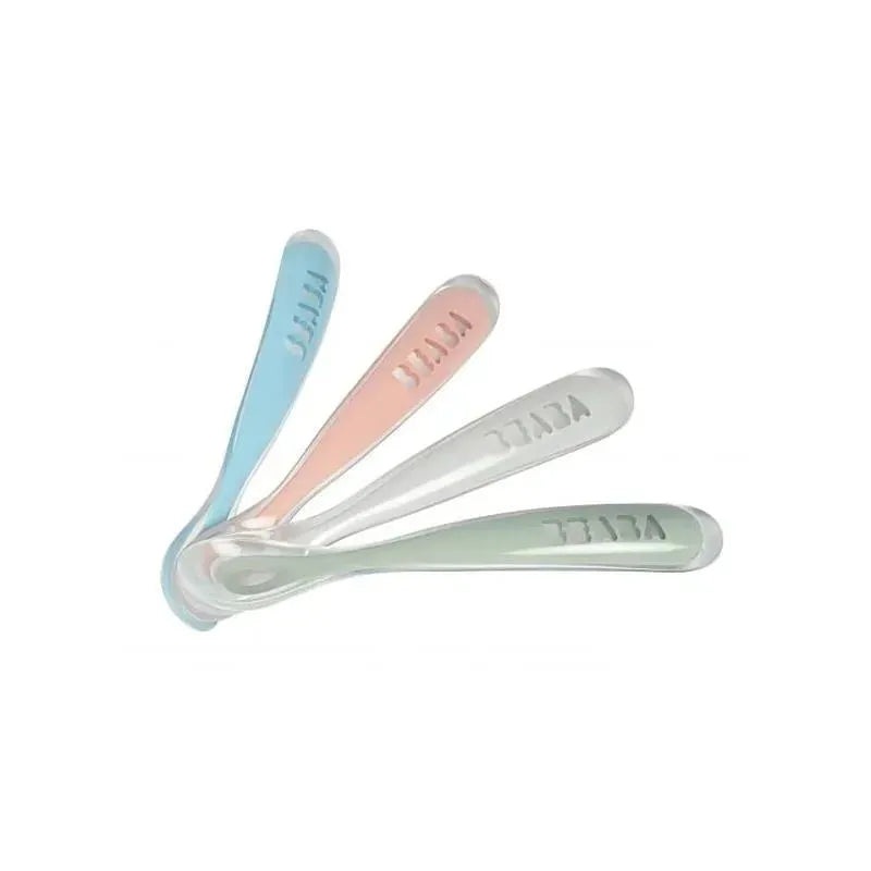 Beaba – 4Pk First Stage Silicone Spoons Set, Rose