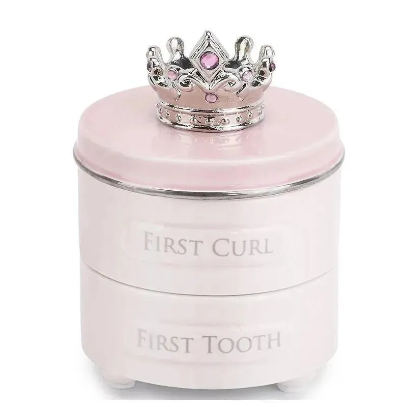Demdaco – Baby First Tooth & Curl Keepsake Box, Pink