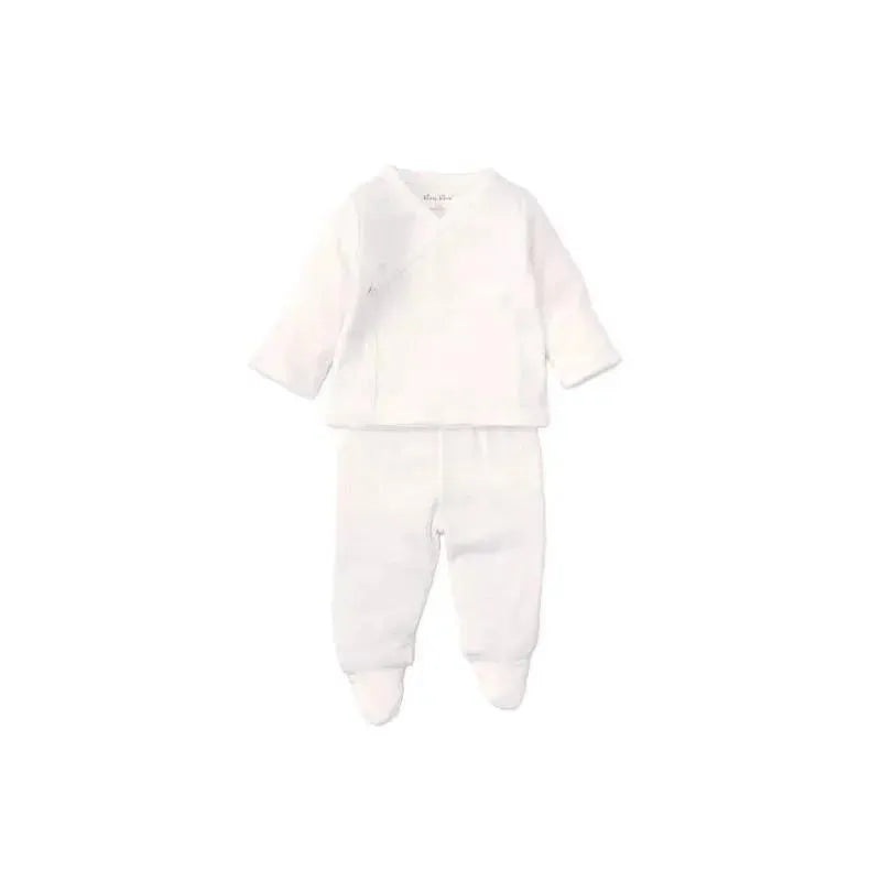 Kissy Kissy Pointelle Cross Tee/Pant Set, White