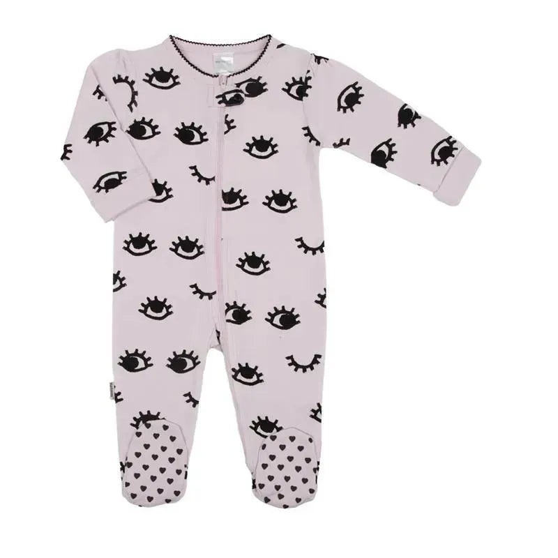 Kushies Mini Front Zip Sleeper – Lt. Pink Print