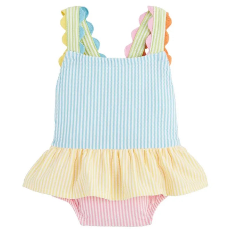 Mud Pie – Baby Girl Seersucker Ric-Rac Swimsuit