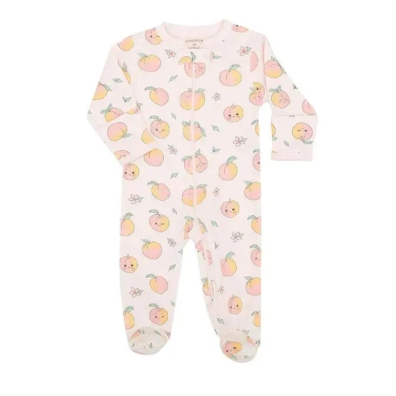 Noomie – Baby Girl Zipper Footie Peaches