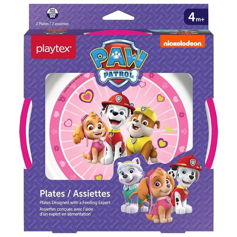 Playtex – Baby Mealtime Paw Patrol Plates for Girls, 2 Pack