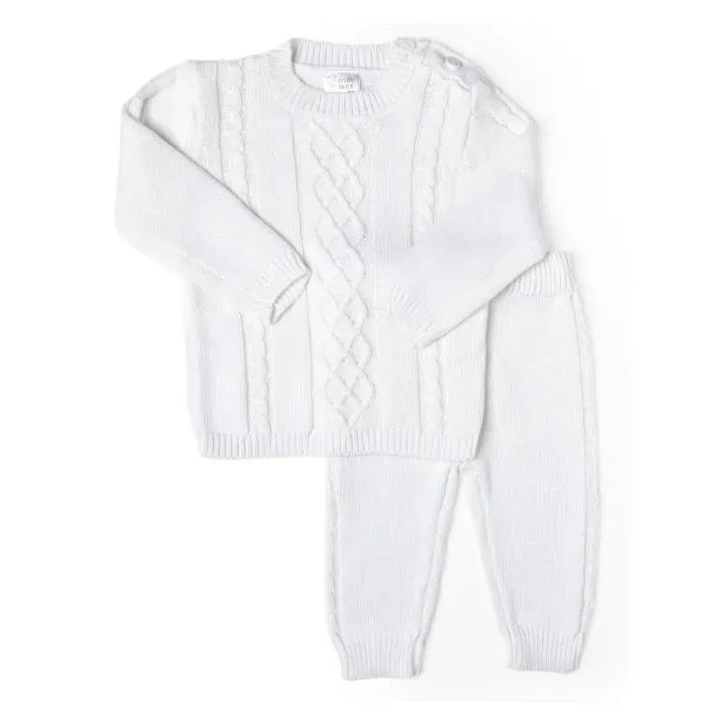 Rose Textile – 2Pk Baby Unisex White Knit Set