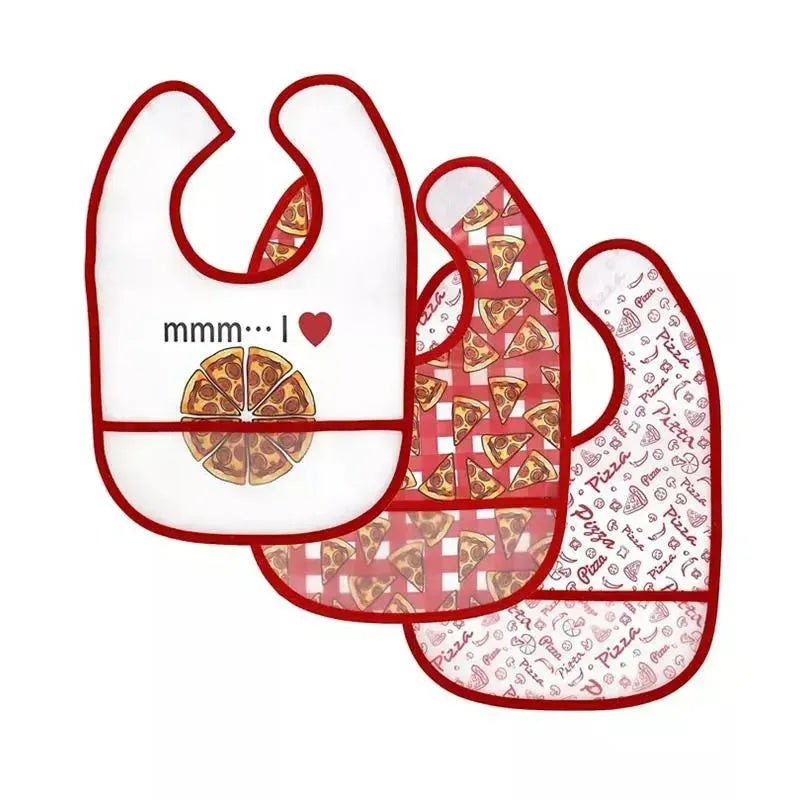 Rose Textiles – 3 Pack Peva Bib, Pizza