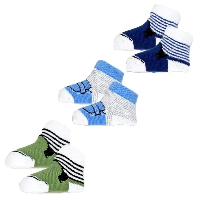Rose Textiles – 3 Pairs Crew Sock, Boys Slip-On Shoes