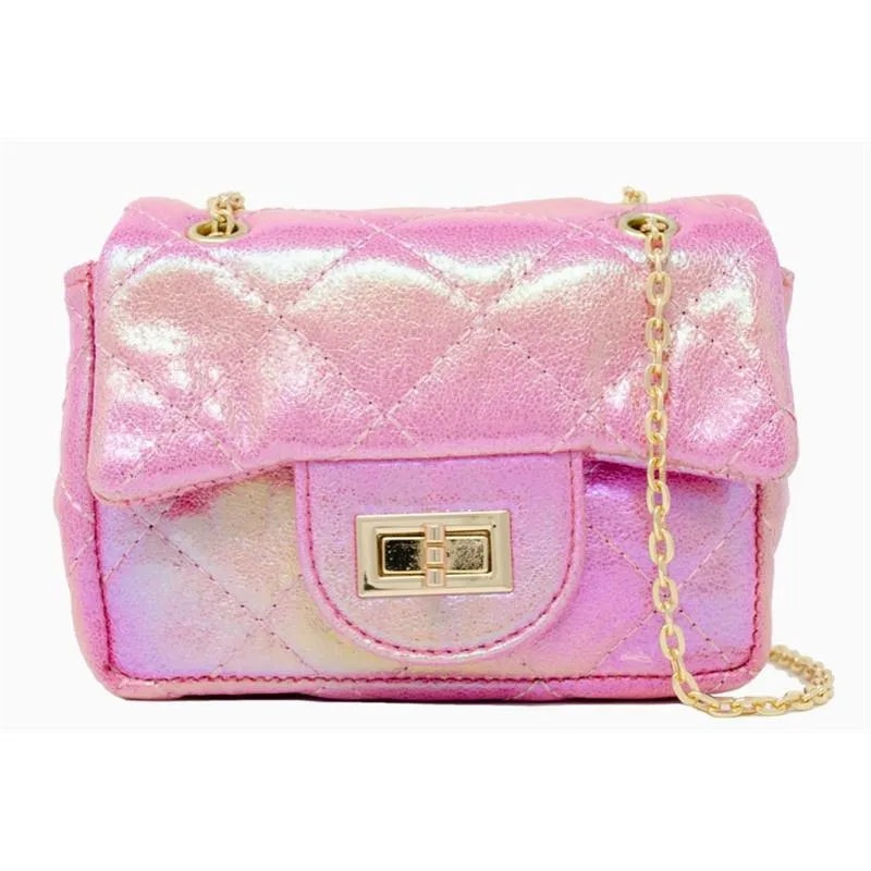Tiny Treats – Classic Quilted Shiny Mini Bag, Pink