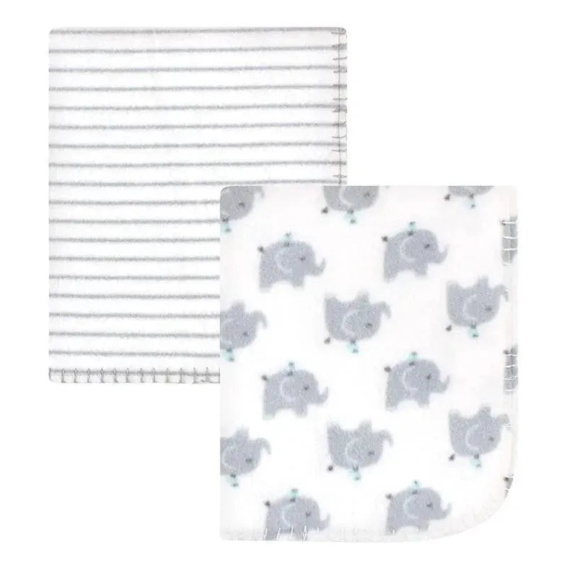 Baby Vision 2Pk Printed Fleece Blanket, Elephants